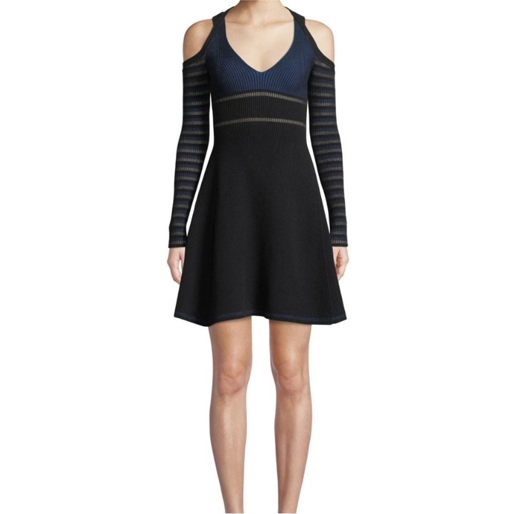 NWT Opening Ceremony Striped Knit Cold Shoulder Mini Dress
